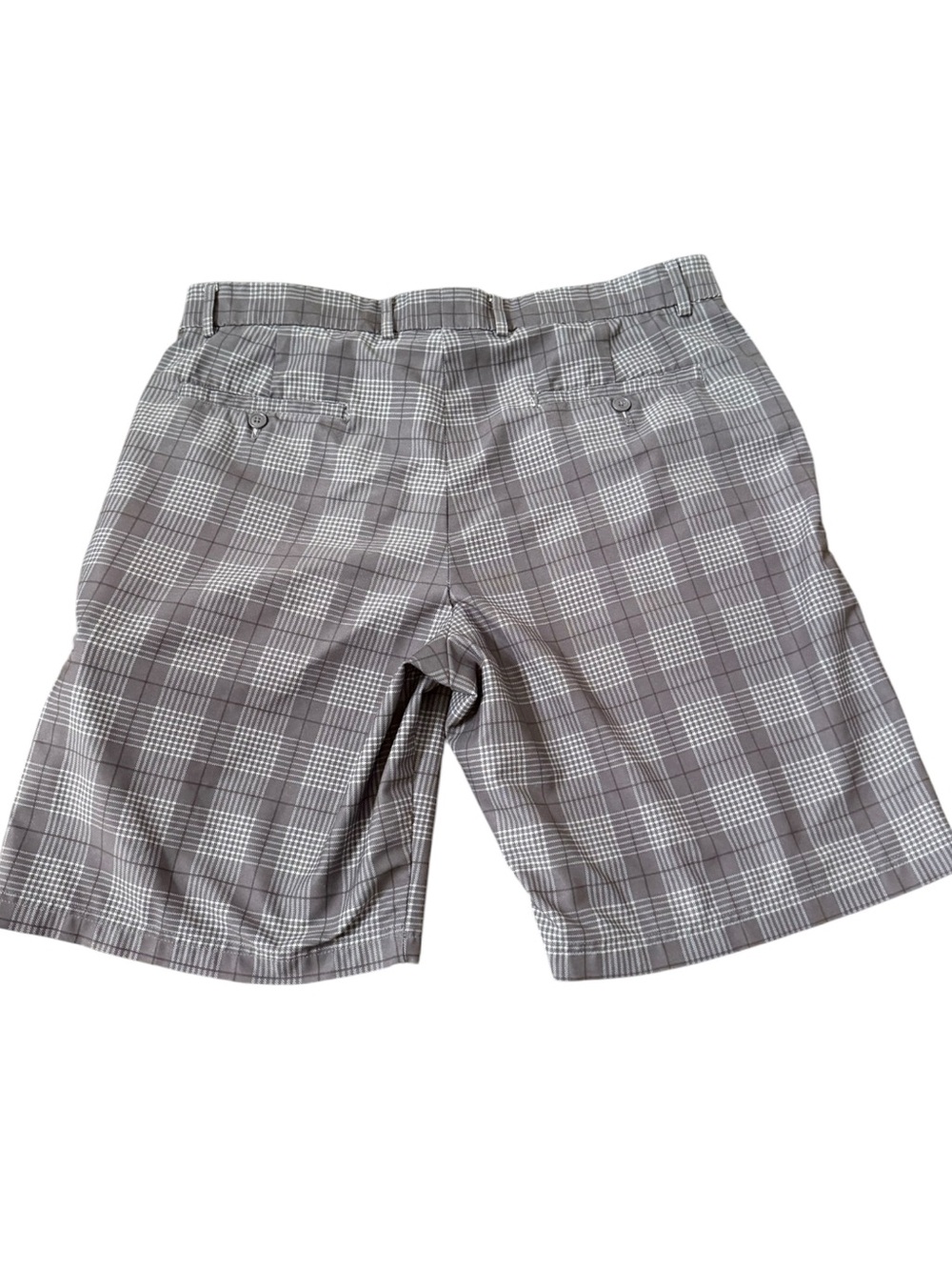 Pebble Beach Men's Gray Plaid Flat-Front Golf Shorts